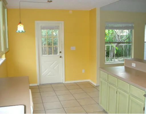 a view of a small space with window