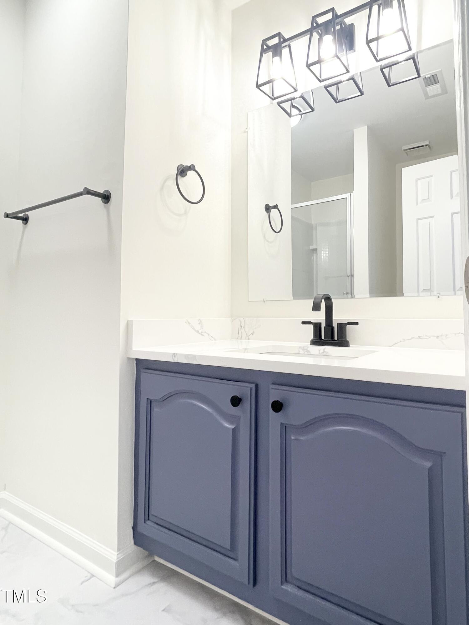 4541 Hershey Court Raleigh, NC 27613 - Photo 18 of 25 a bathroom with a sink and a mirror