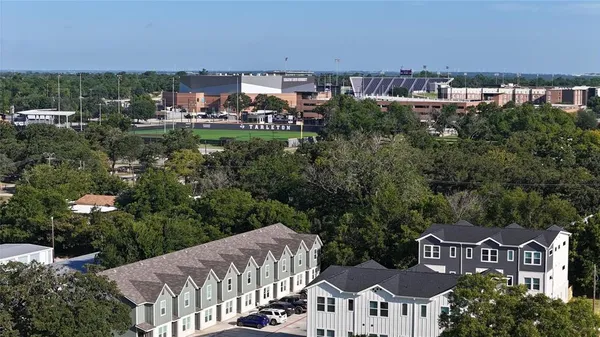 a view of a city from a balcony