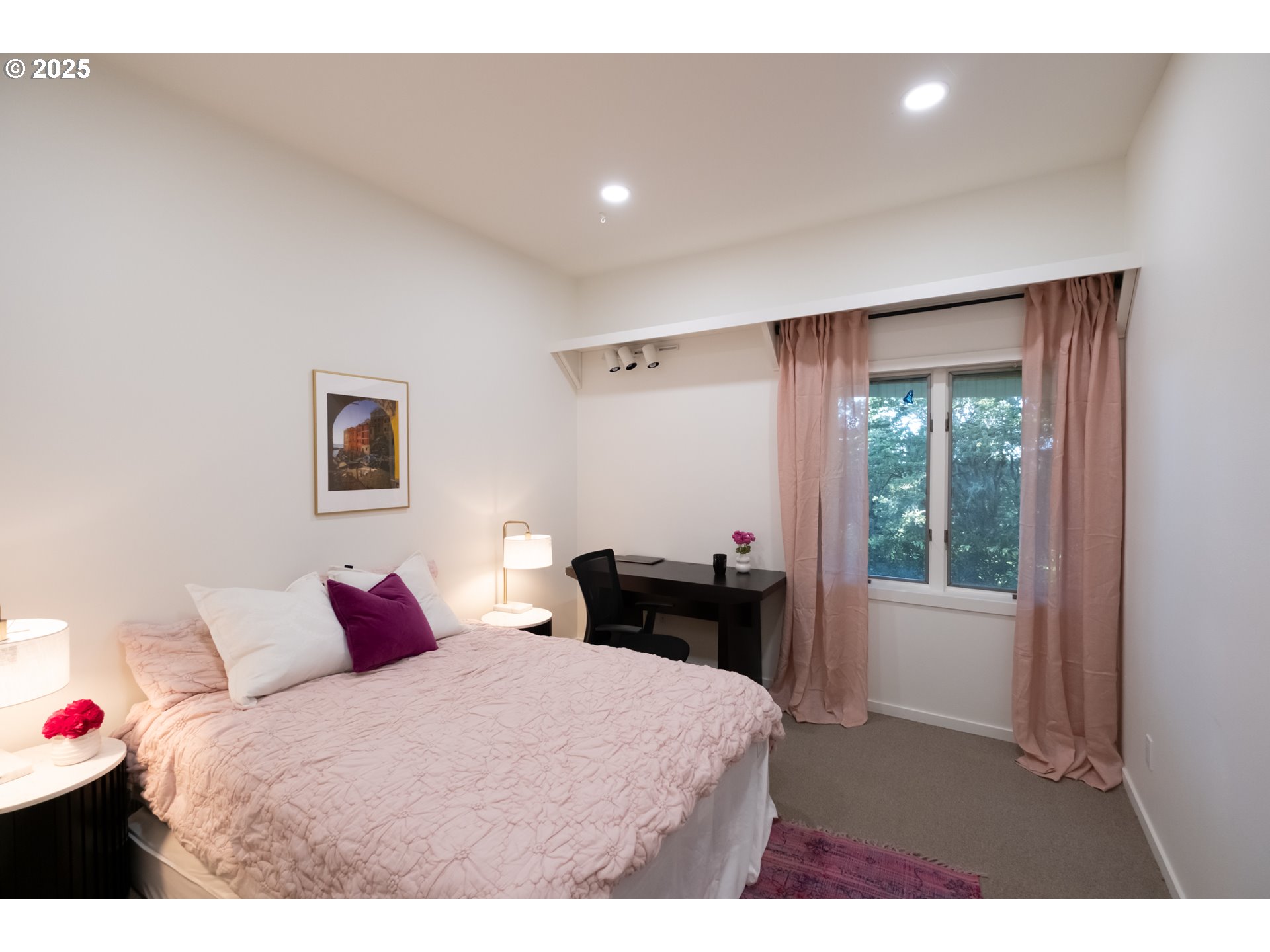 2790 Northwest Sulphur Springs Road Corvallis, OR 97330 - Photo 43 of 48 a bedroom with a bed and wooden floor