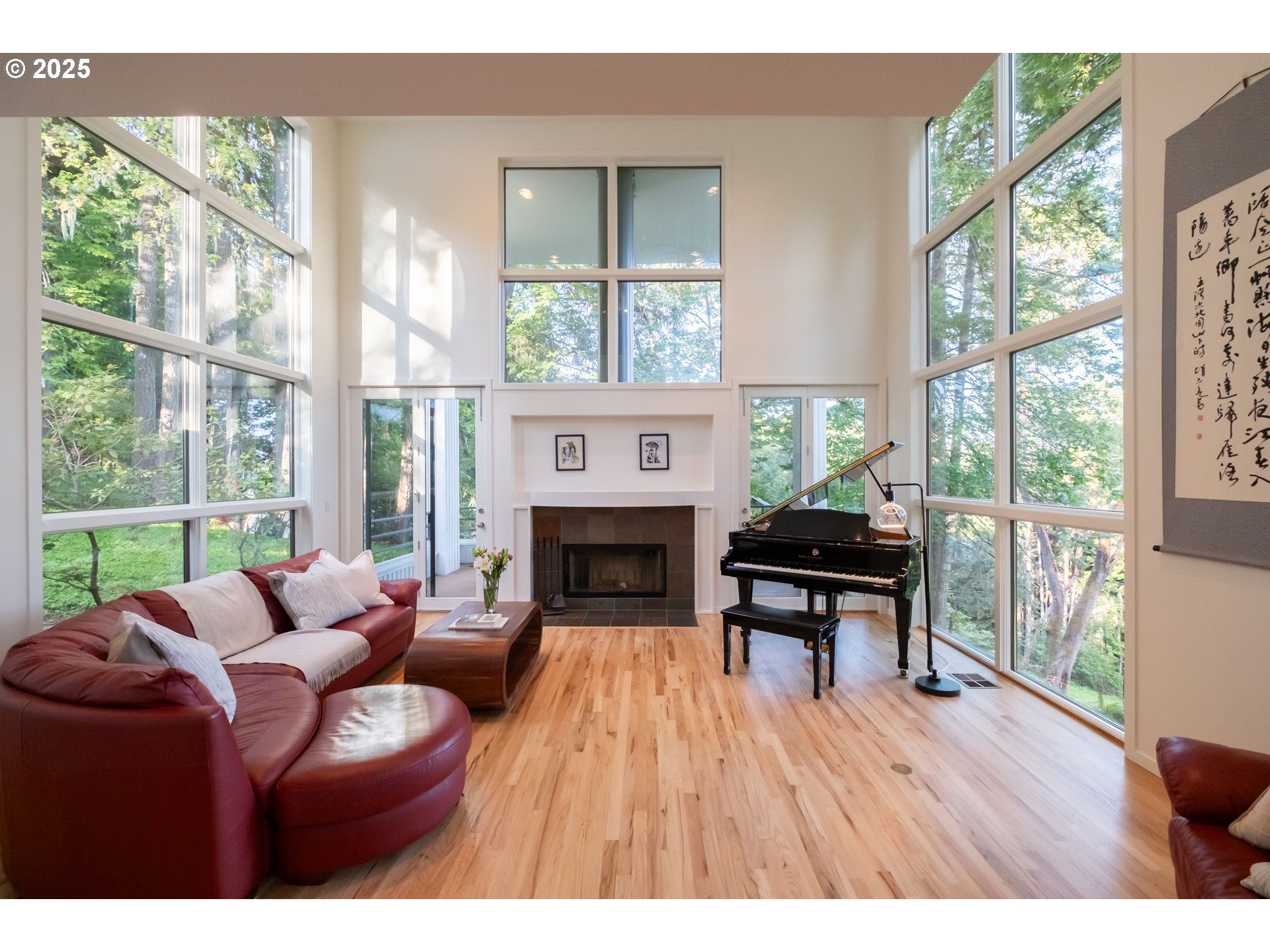 2790 Northwest Sulphur Springs Road Corvallis, OR 97330 - Photo 9 of 48 a living room with furniture a fireplace and wooden floor