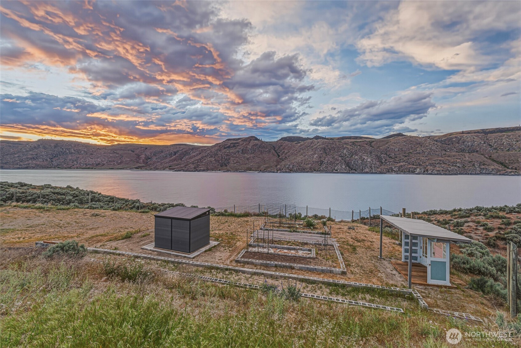 4205 Plum Point Road Grand Coulee, WA 99133 - Photo 36 of 39 a view of a terrace with a lake view