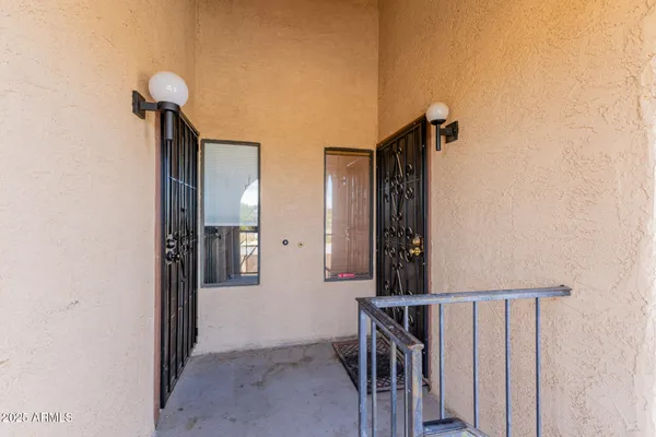 a view of hallway with stairs