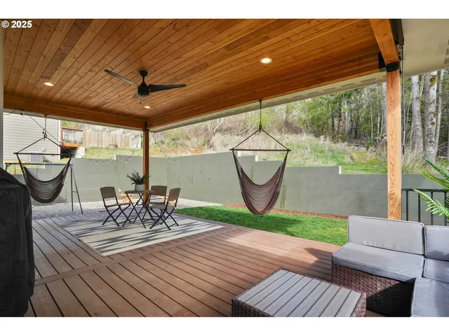 a outdoor living space with furniture