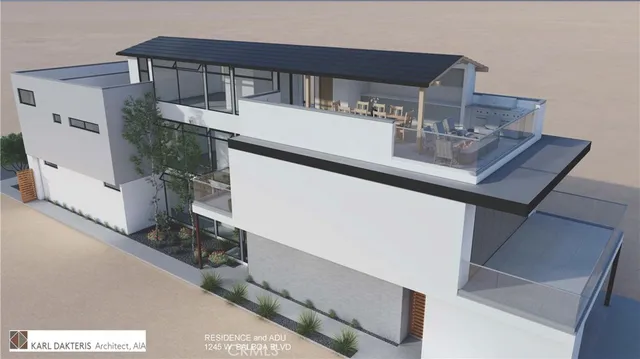 a view of kitchen with furniture and refrigerator