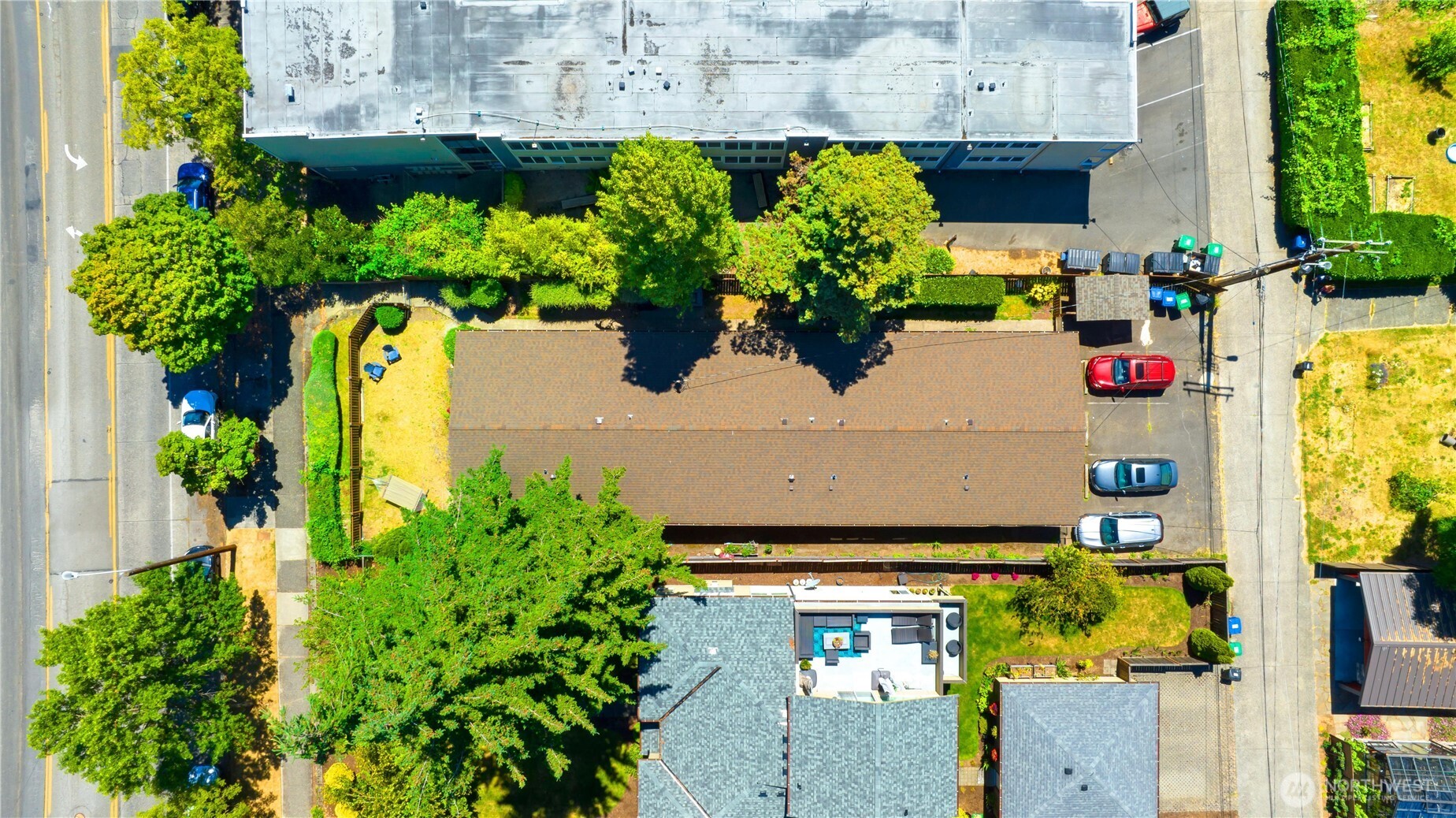 7343 35th Avenue Southwest Seattle, WA 98126 - Photo 30 of 36 an aerial view of a house with a yard