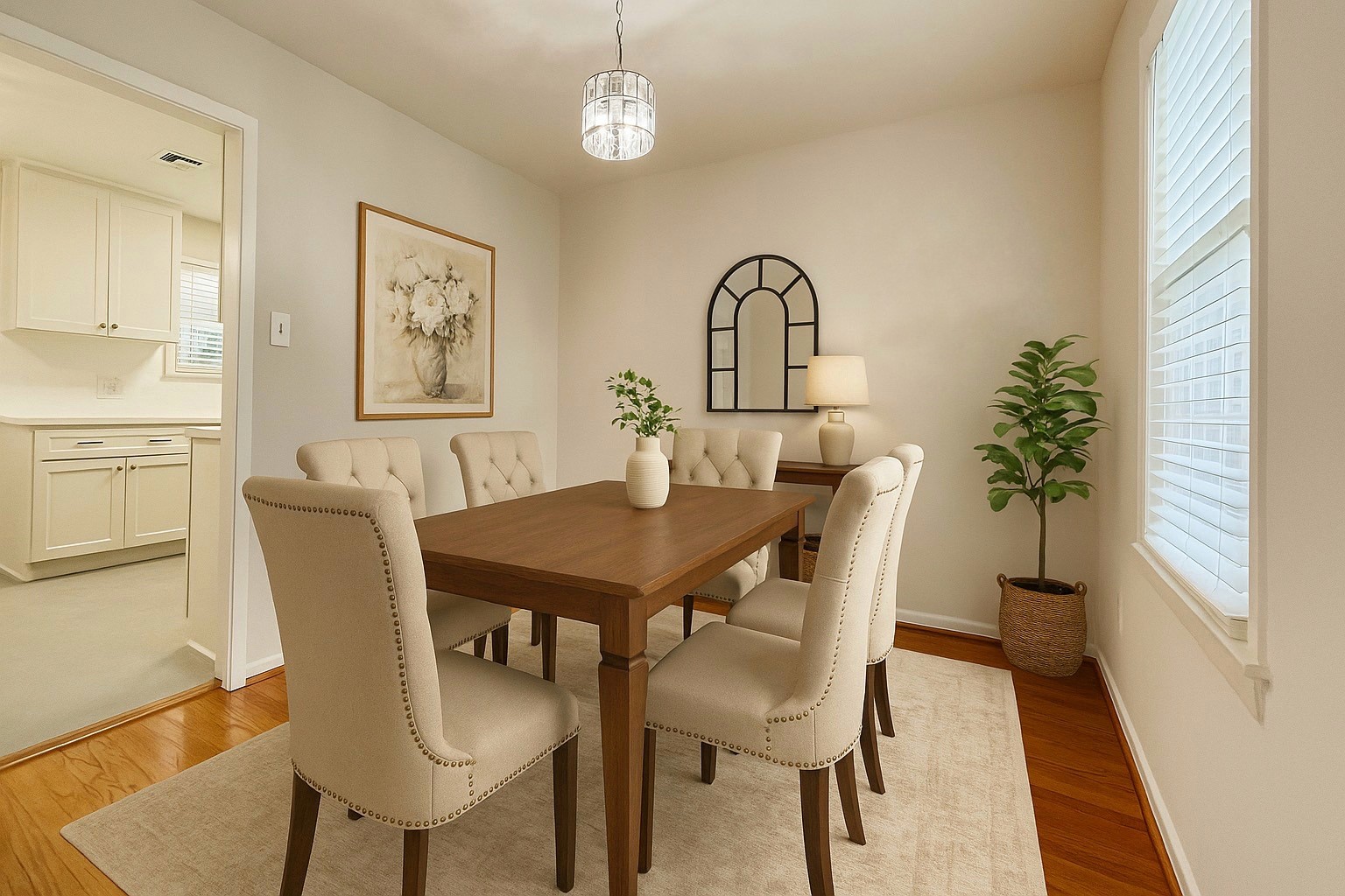 5905 Darnell Street Houston, TX 77074 - Photo 11 of 34 a view of a dining room with furniture window and wooden floor