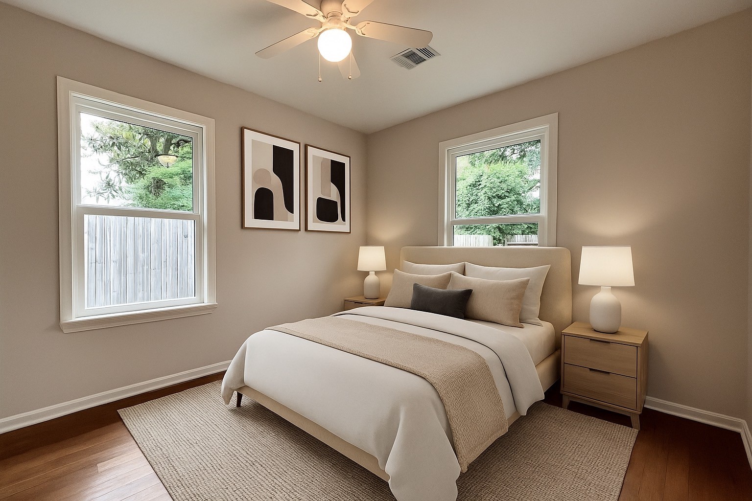 5905 Darnell Street Houston, TX 77074 - Photo 13 of 34 a bedroom with a large bed and a window