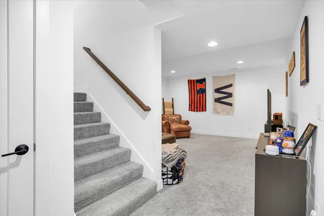 a children room with furniture and toys