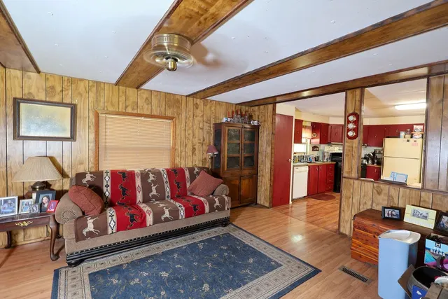 a living room with furniture