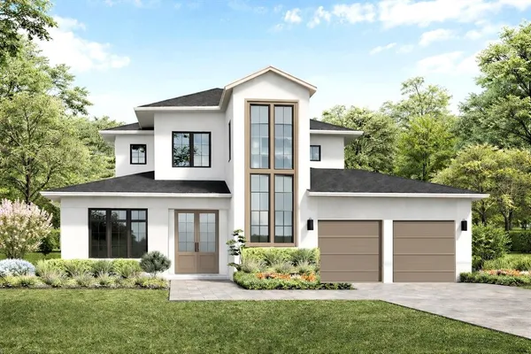 front view of a house with a yard