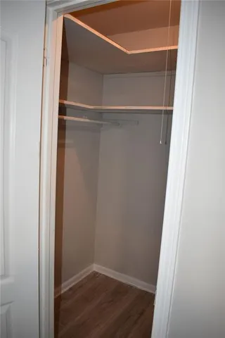 a view of an empty walk in closet