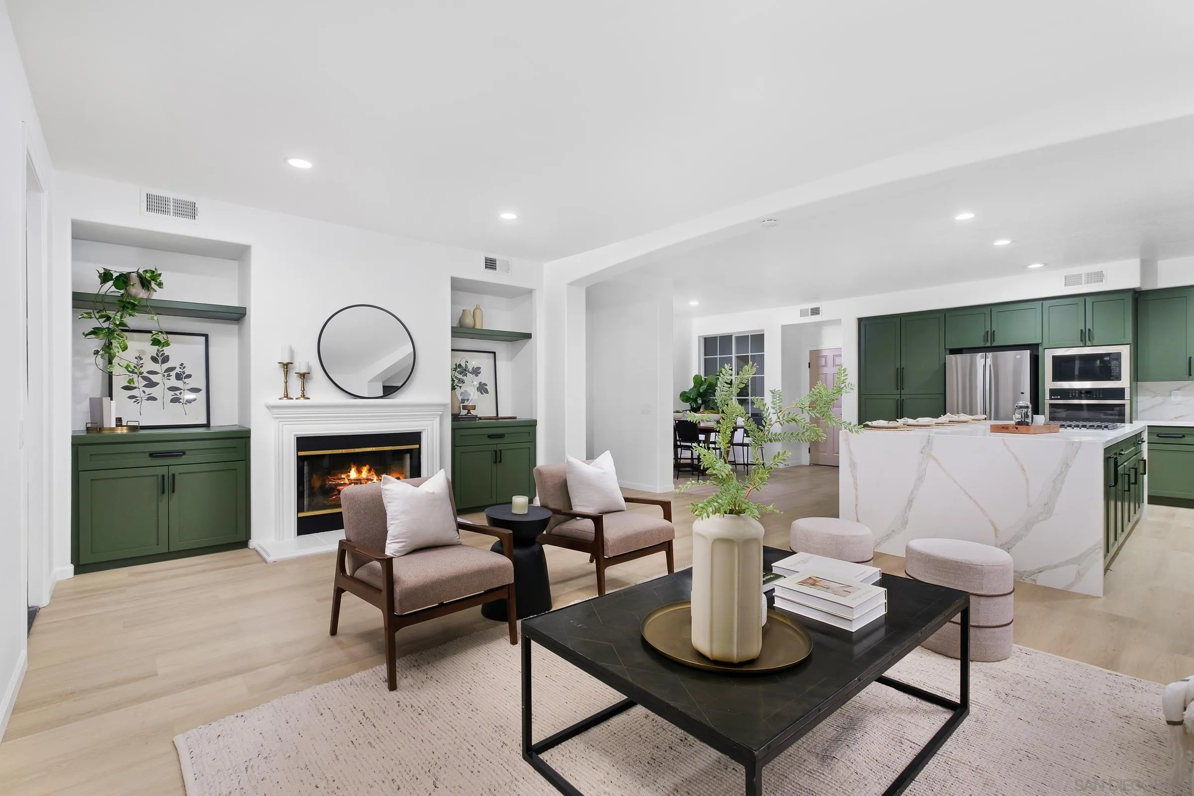 550 Echo Lane San Marcos, CA 92078 - Photo 20 of 51 a living room with fireplace furniture and a wooden floor