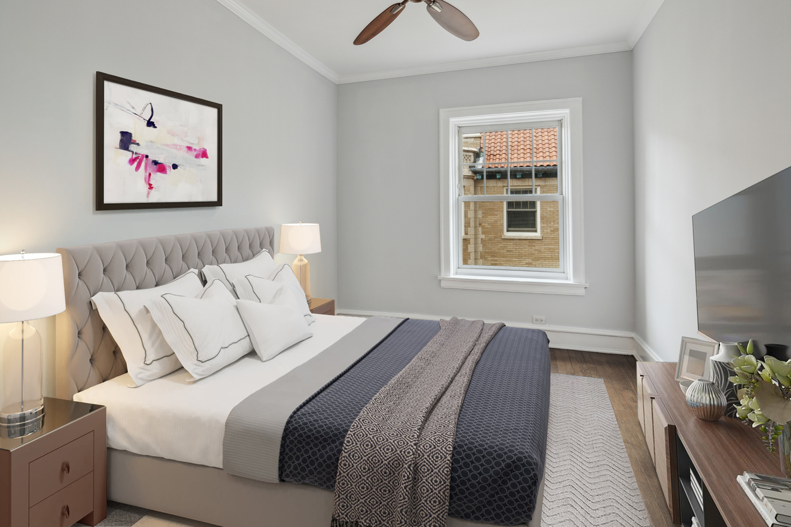 534 West Brompton Avenue, Unit 3N Chicago, IL 60657 - Photo 13 of 19 a bedroom with bed and a window