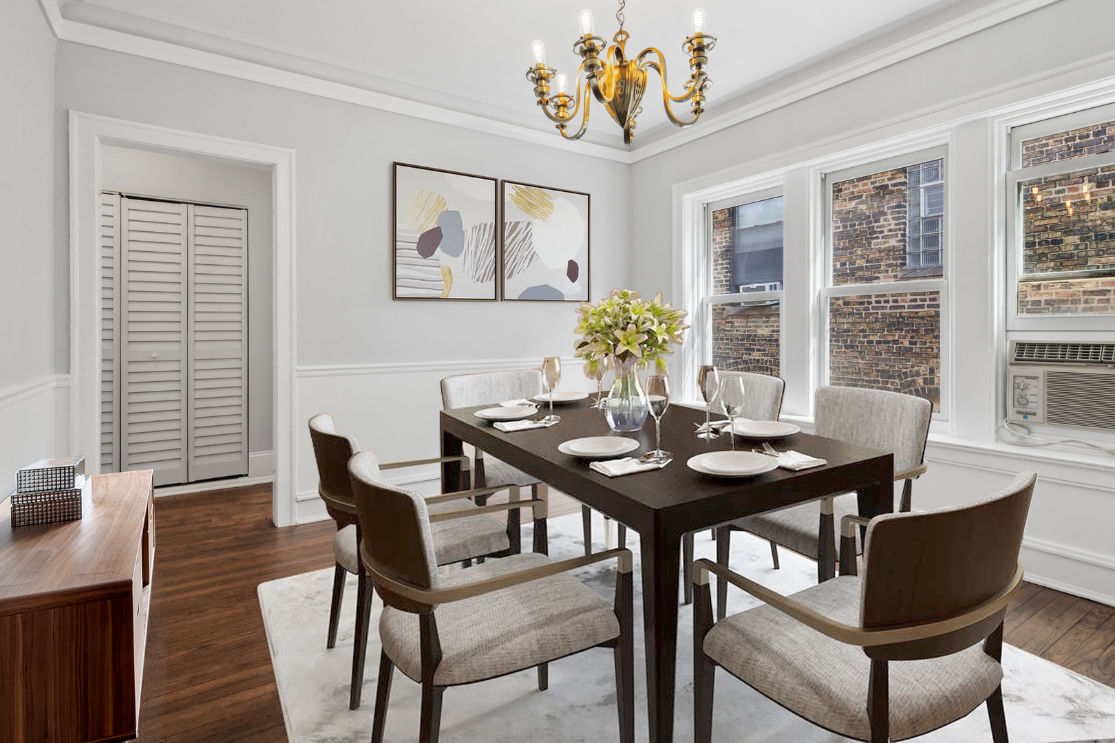 534 West Brompton Avenue, Unit 3N Chicago, IL 60657 - Photo 7 of 19 a view of a dining room with furniture window and wooden floor