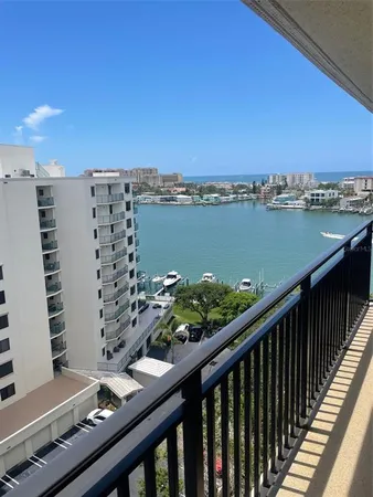 a view of city from a balcony