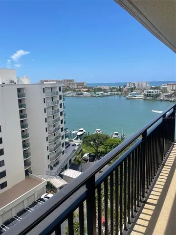 a view of city from a balcony