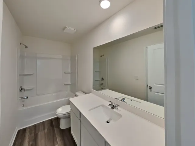 an empty room with a workbench