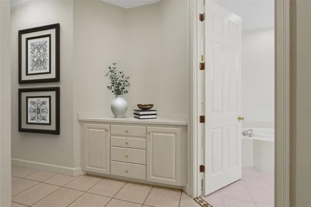 a view of an empty walk in closet