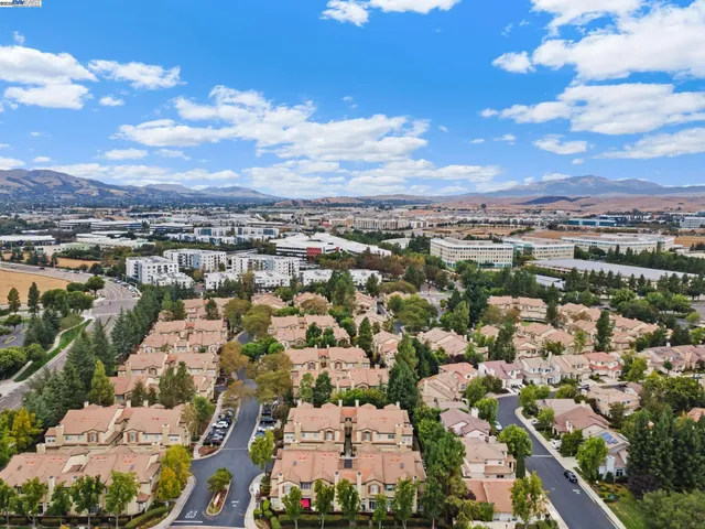 an aerial view of a city