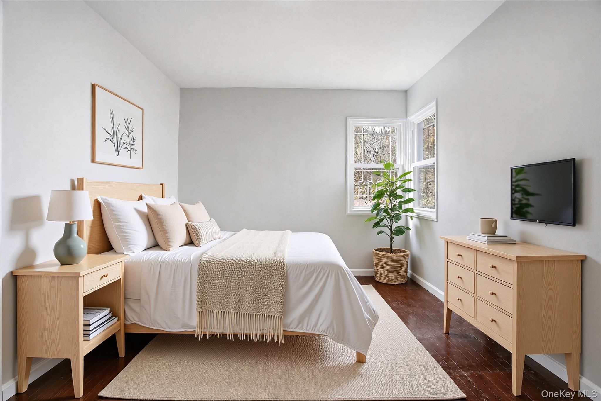 71 Glen Road Yonkers, NY 10704 - Photo 13 of 30 a bedroom with a bed and a flat screen tv