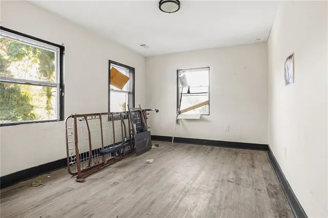 an empty room with a window