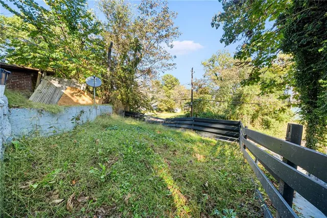 a backyard of a house with lots of green space