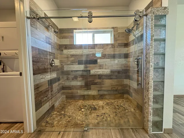 a bathroom with a shower