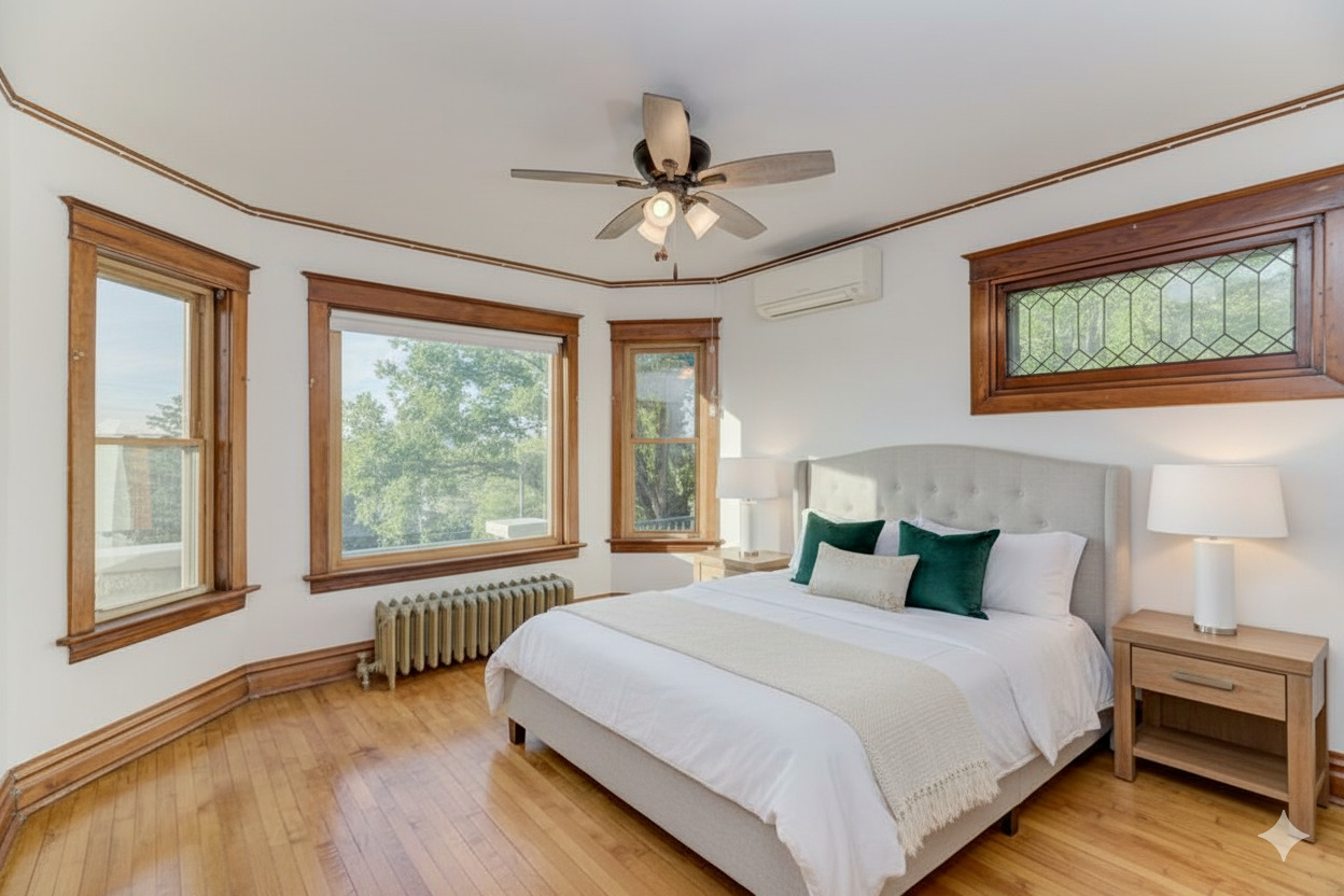 8611 Archer Avenue Willow Springs, IL 60480 - Photo 25 of 37 a bedroom with a large bed and a window