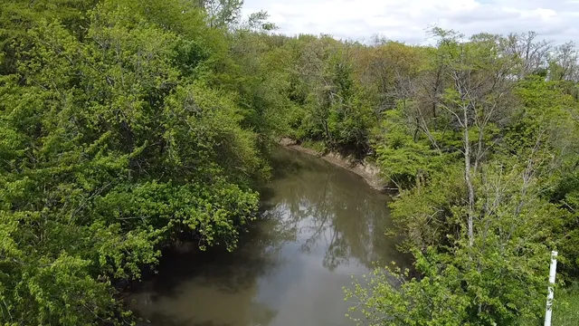 a view of a lake view with a garden