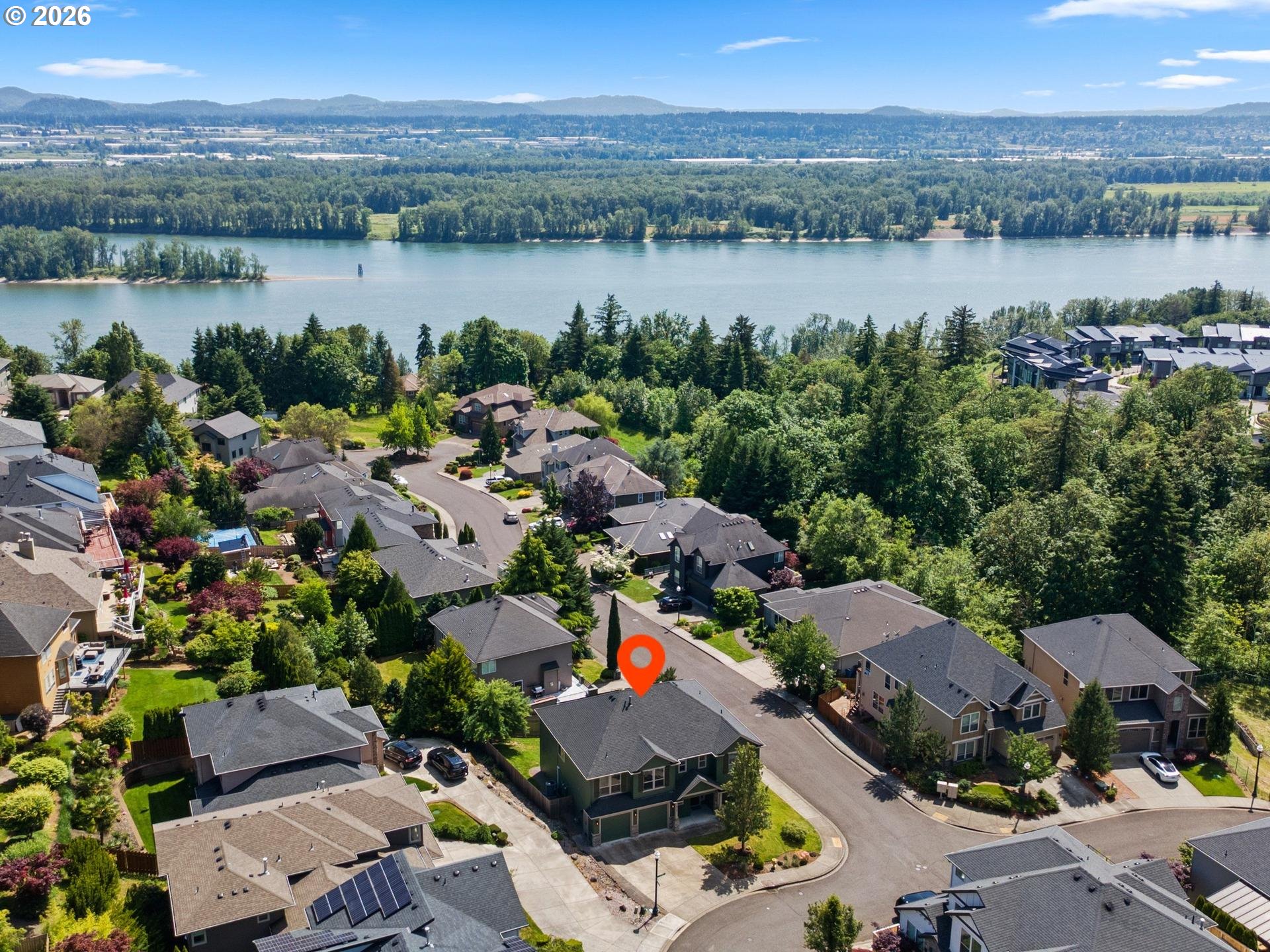 1012 Northwest Goodwin Street Camas, WA 98607 - Photo 43 of 44 an aerial view of a houses with lake view