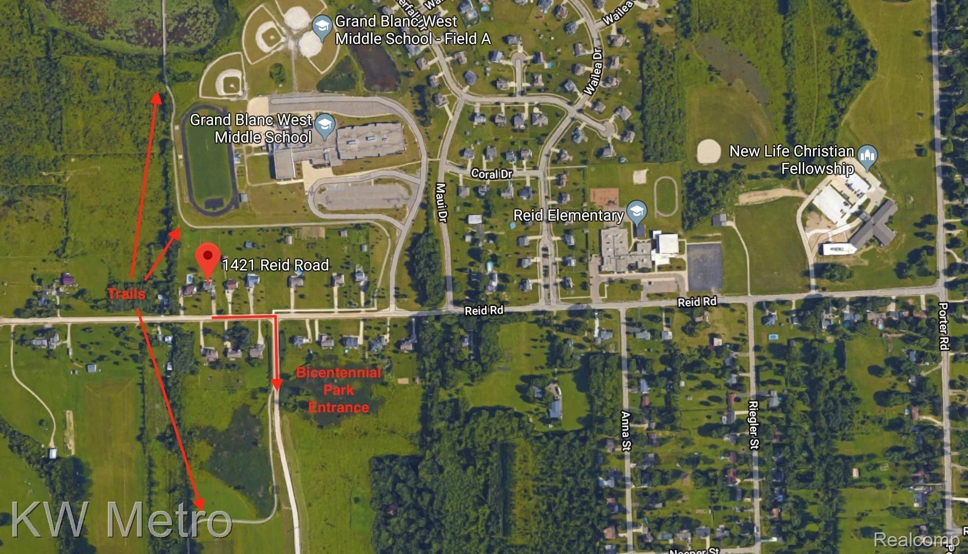 1421 Reid Road Grand Blanc, MI 48439 - Photo 32 of 32 Aerial View of Property/Surroundings (from Google Maps)