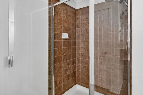 a bathroom with a shower