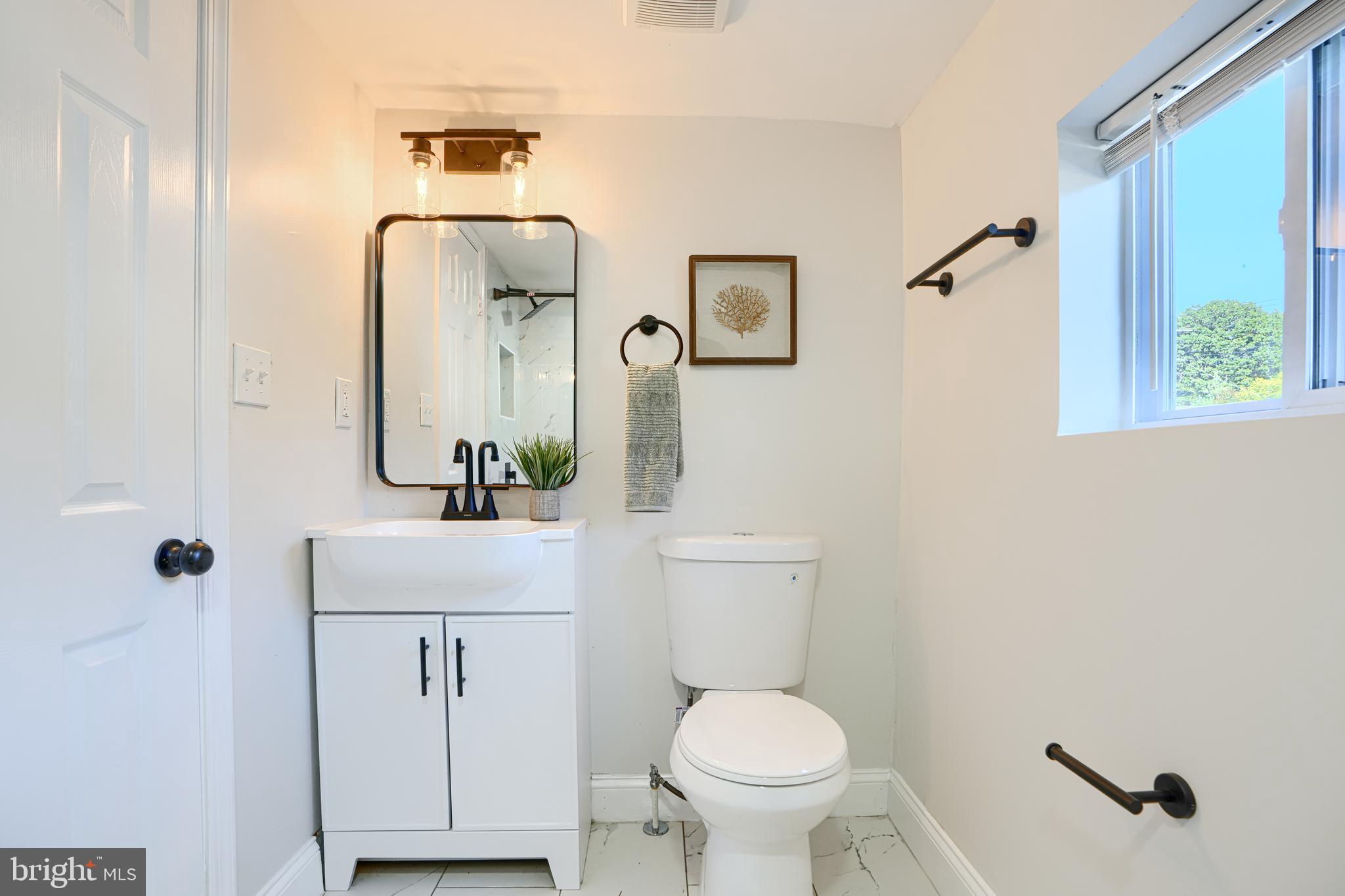 212 North Marlyn Avenue Essex, MD 21221 - Photo 46 of 54 a bathroom with a toilet a sink and mirror
