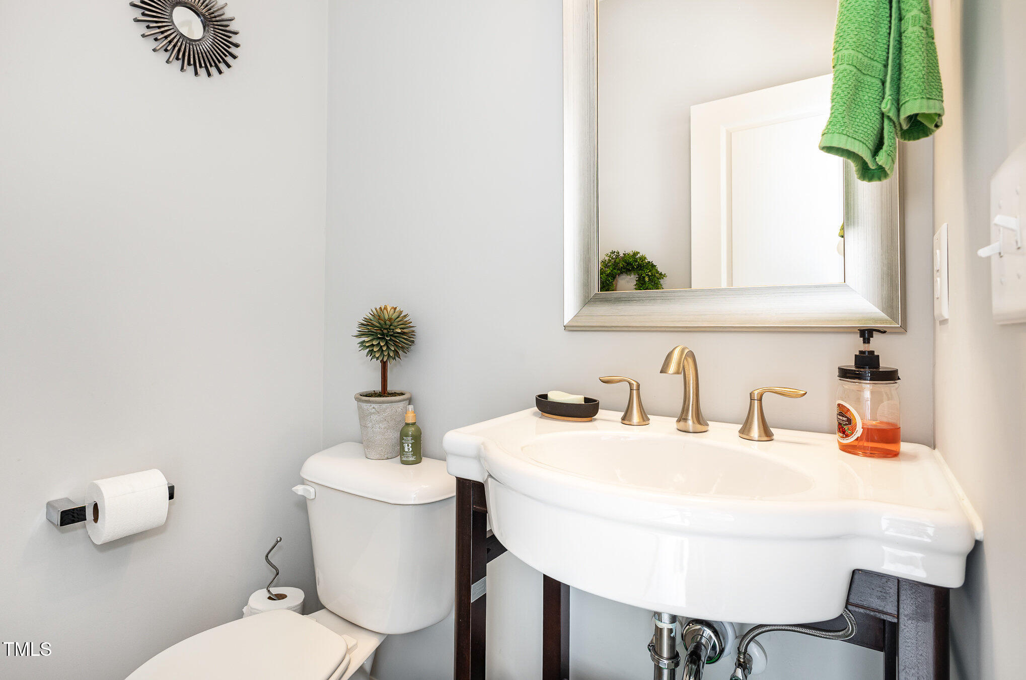 217 Jones Hill Road Holly Springs, NC 27540 - Photo 13 of 39 a bathroom with a toilet a sink and mirror