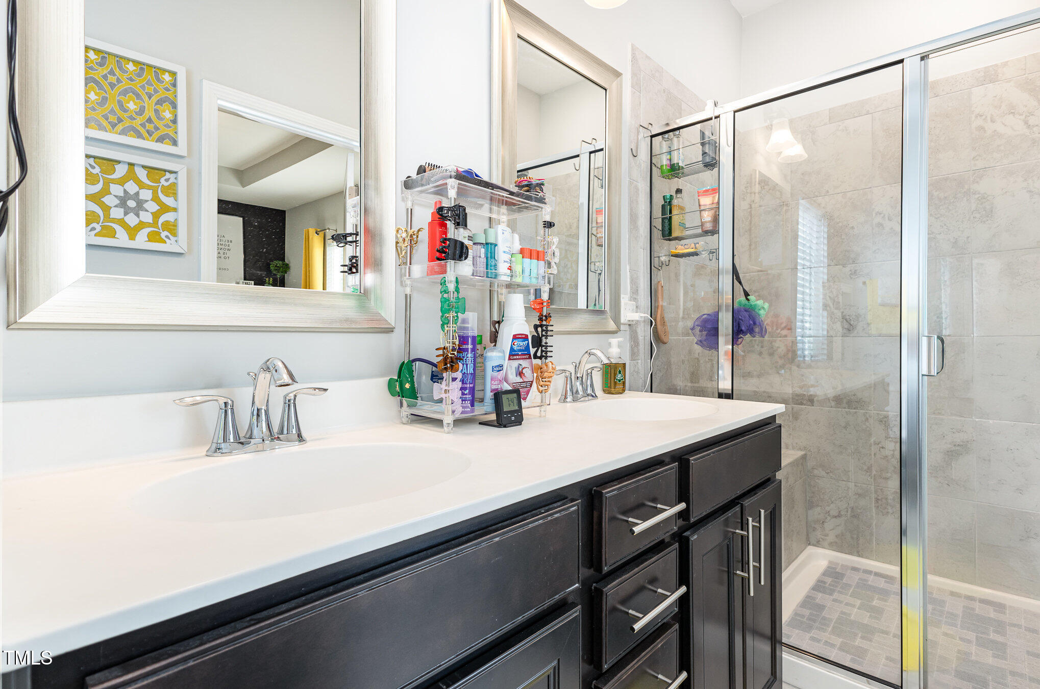 217 Jones Hill Road Holly Springs, NC 27540 - Photo 18 of 39 a bathroom with a sink and a mirror
