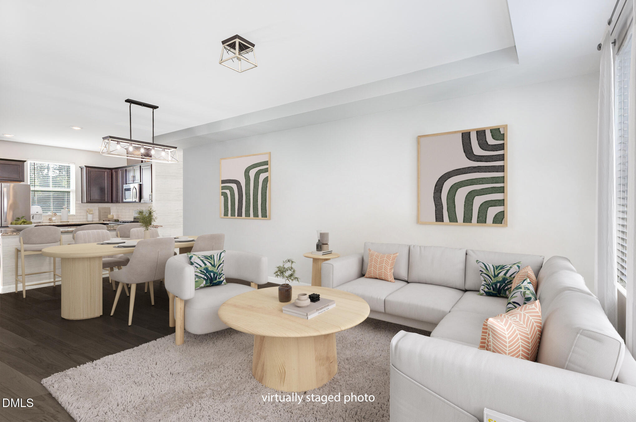 217 Jones Hill Road Holly Springs, NC 27540 - Photo 4 of 39 a living room with furniture and view of kitchen