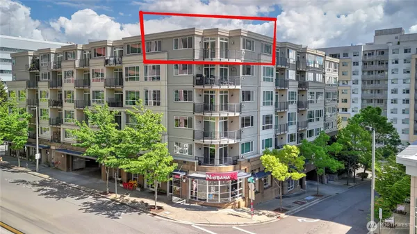 a front view of a multi story residential apartment building