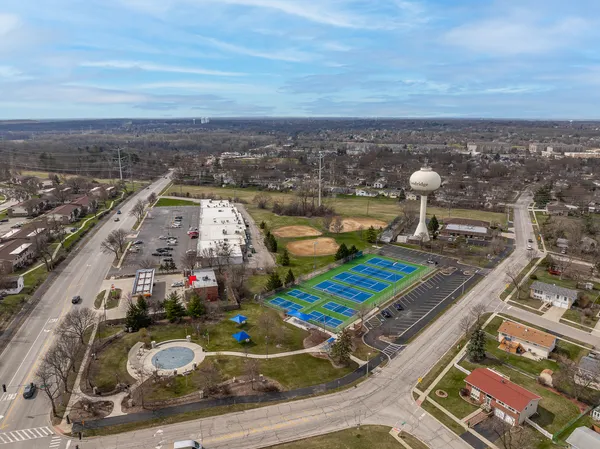 an aerial view of a city