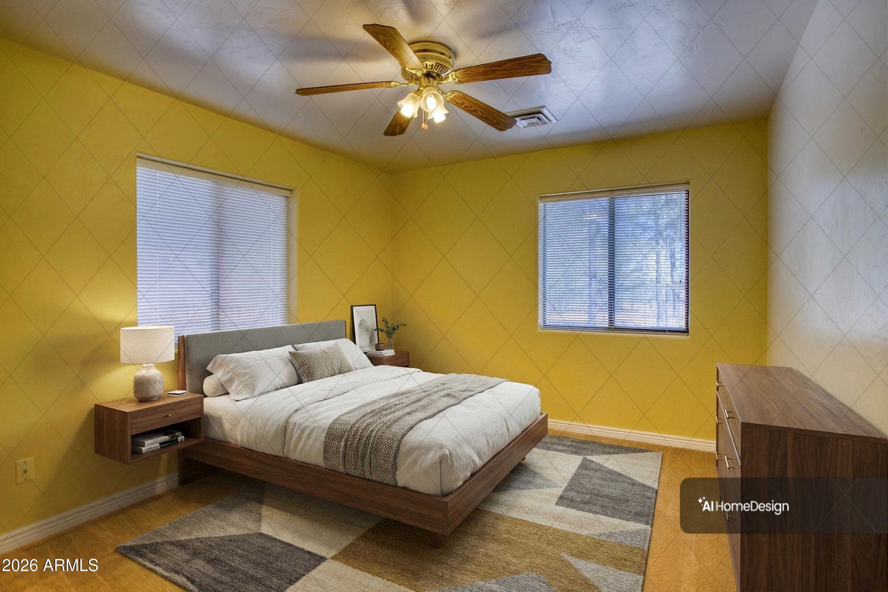 949 Geronimo Lane Show Low, AZ 85901 - Photo 22 of 43 a bedroom with a bed and a dresser with potted plants