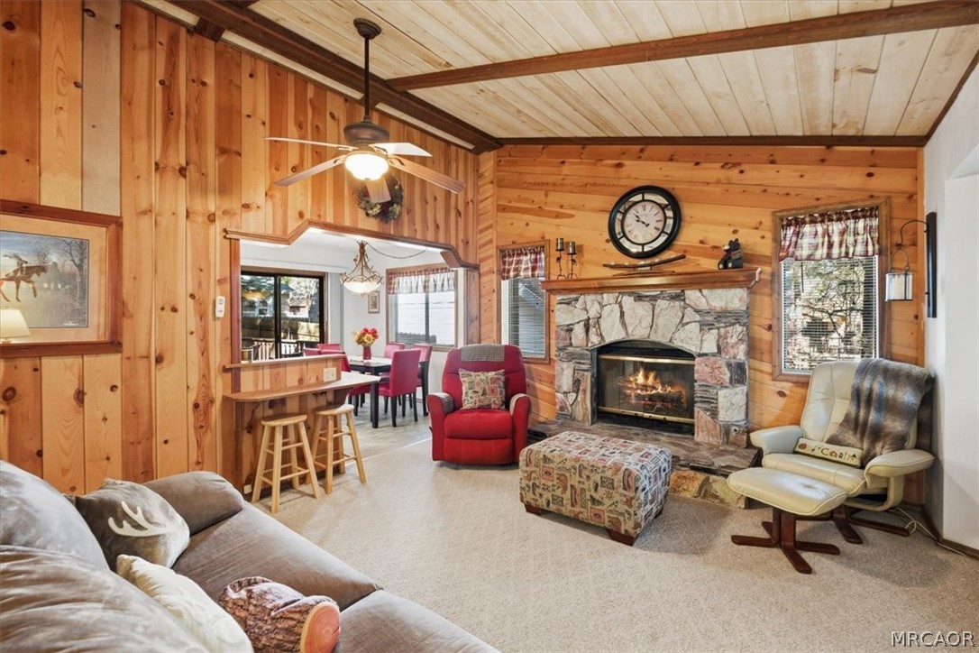 358 Victoria Lane Sugarloaf, CA 92386 - Photo 10 of 38 a living room with furniture and a fireplace