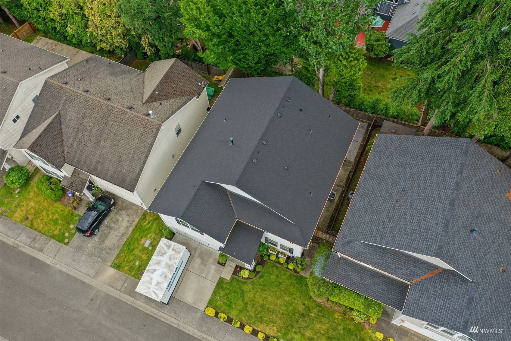 18808 1st Place West Bothell, WA 98012 - Photo 38 of 40 an aerial view of a house with a yard and a large tree