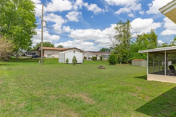 a view of a house with a backyard