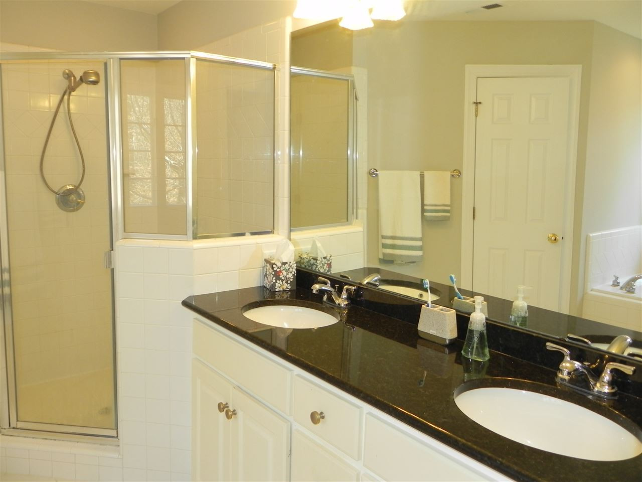 5505 Overleaf Court Raleigh, NC 27615 - Photo 12 of 25 Granite Countertop Dual Vanity with Separate Tile Shower, Whirlpool Soaking Tub & Private Loo Master Bathroom