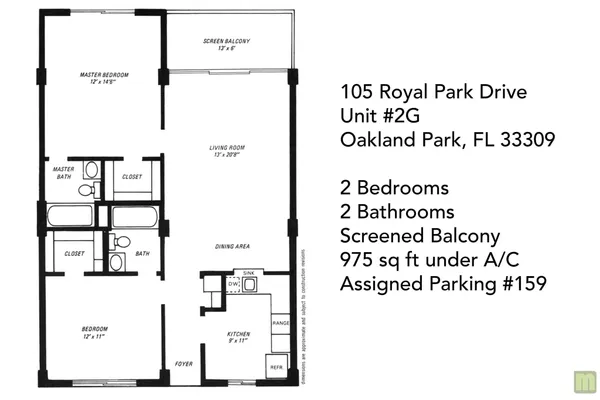 $164,900 | 105 Royal Park Drive, Unit 2G, Oakland Park, FL 33309