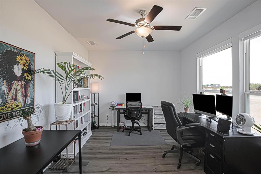 475 Massey Road Gunter, TX 75058 - Photo 21 of 34 Recessed lighting, wood-finish flooring, and a ceiling fan with integrated lighting
