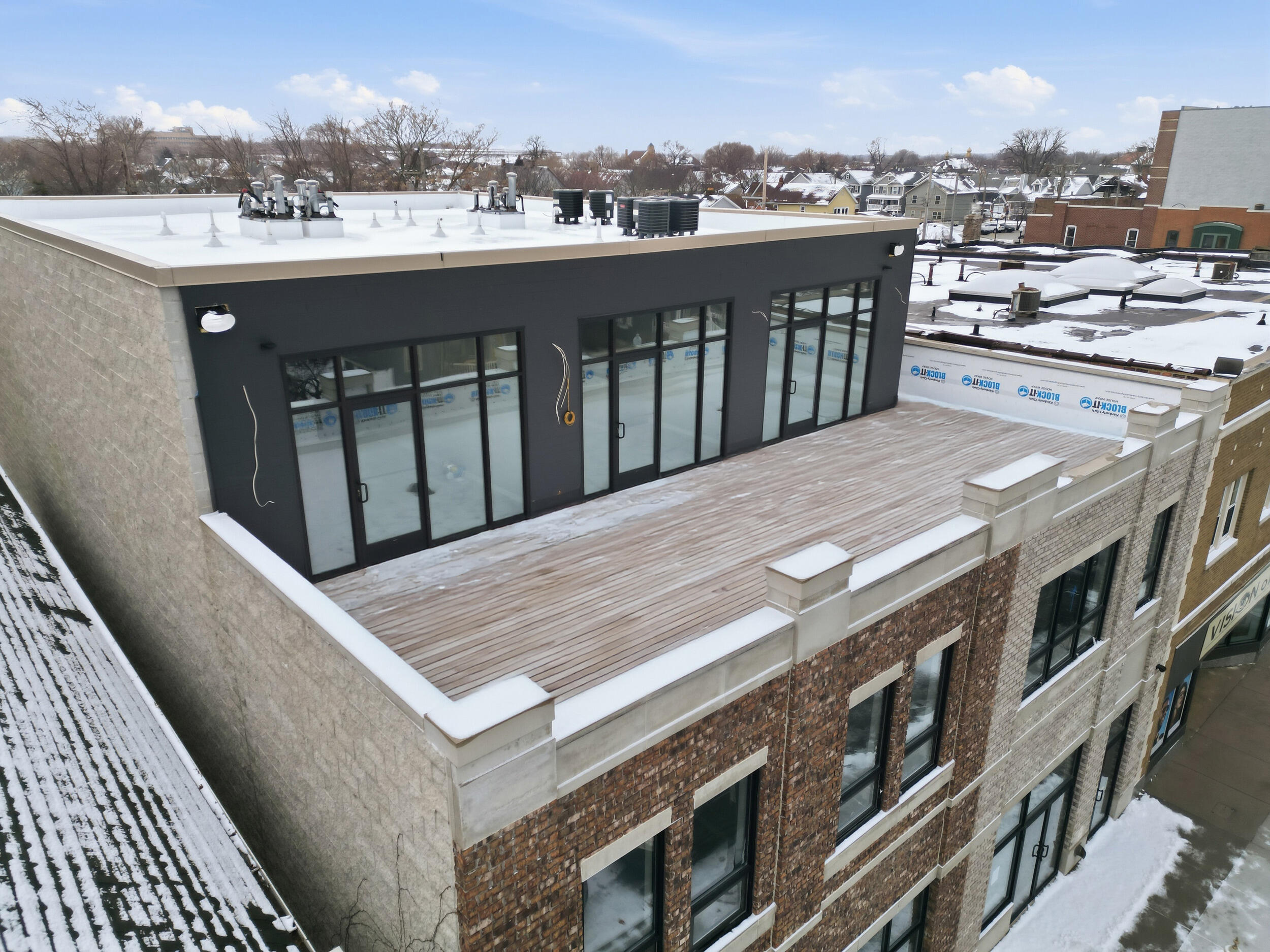 1540 119th Street, Unit 201 Whiting, IN 46394 - Photo 9 of 17 a view of a balcony with a city