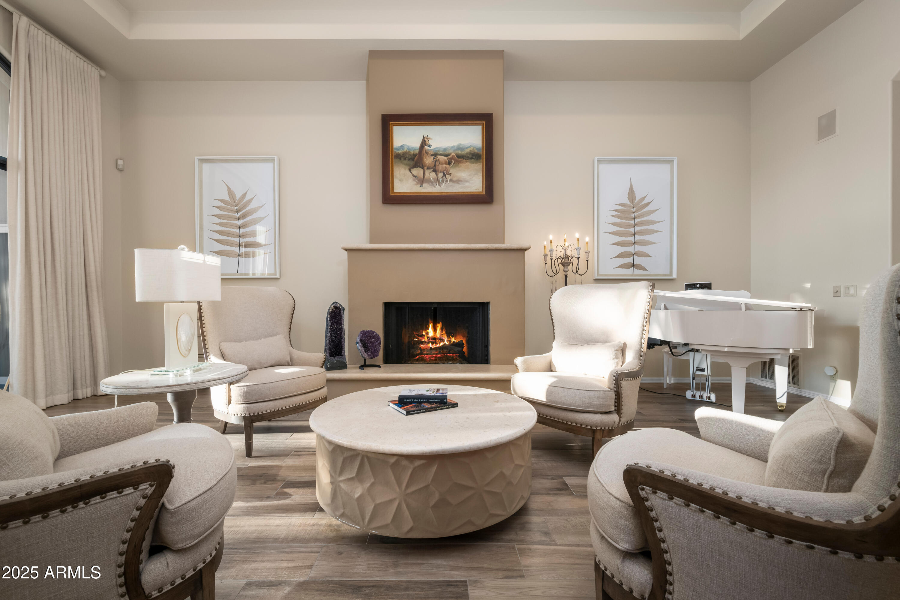 7425 East Gainey Ranch Road, Unit 13 Scottsdale, AZ 85258 - Photo 6 of 52 Living Room and Fireplace