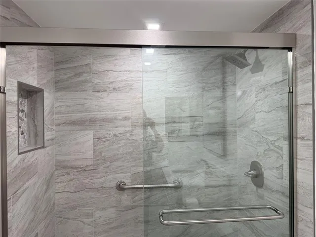 a bathroom with a shower