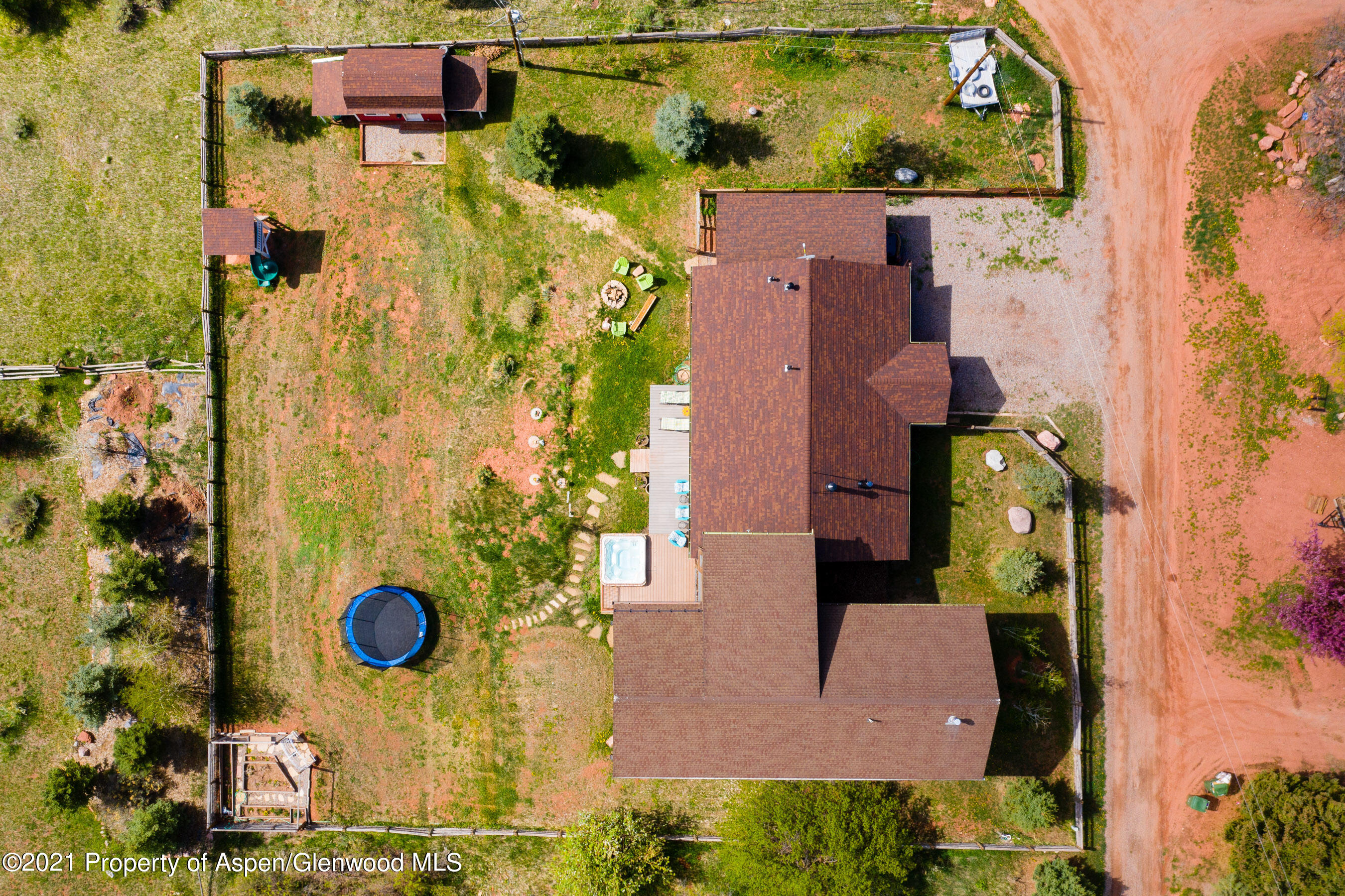 4559 Frying Pan Road Basalt, CO 81621 - Photo 33 of 35 an aerial view of a house with a swimming pool